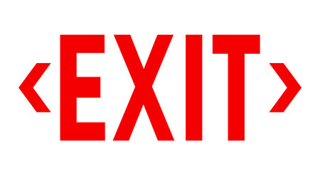 Exit Sign Red Arrow Vector Illustrationのイラスト素材