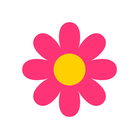 Pink Decorative Flower Vector Icon Illustrationのイラスト素材