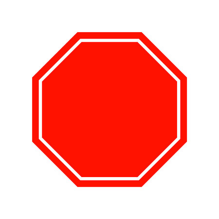 Blank Red Stop Sign Board Icon Isolated Vector Illustrationのイラスト素材