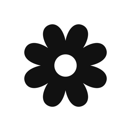Simple Flower Silhouette Decorative Icon Isolated Vector Illustrationのイラスト素材