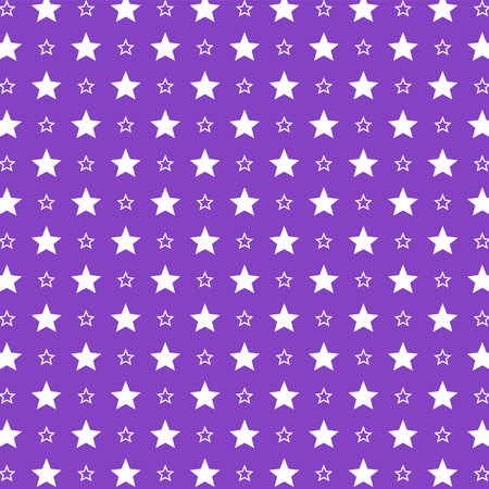 White Stars Pattern Purple Background Vector Illustrationのイラスト素材