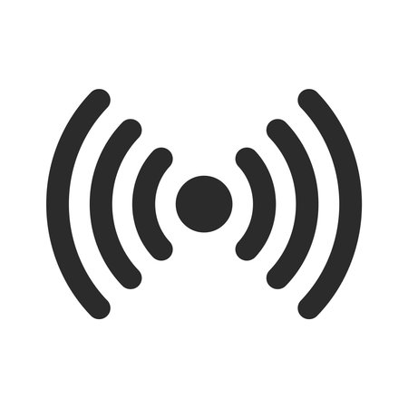 Wireless Network Signal Black Symbol Icon Vector Illustrationのイラスト素材