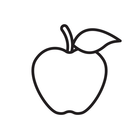 Apple Fruit Line Icon Symbol Isolated Vector Illustrationのイラスト素材