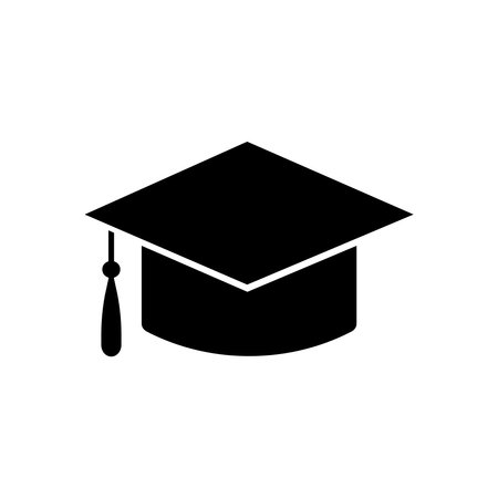 Graduation College Cap Flat Icon Isolated Vector Illustrationのイラスト素材
