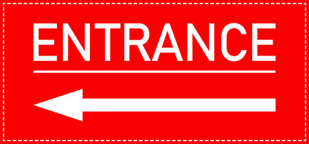 Red Entrance Board Sticker Sign Banner Vectorのイラスト素材
