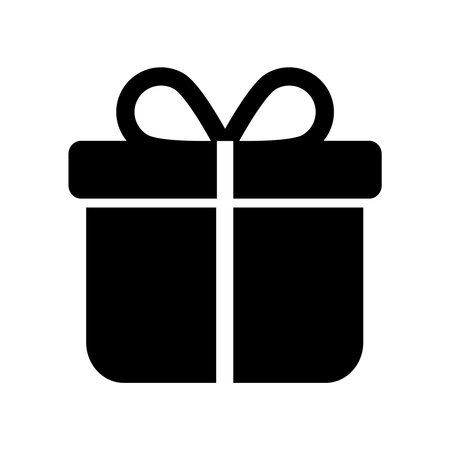 Gift Box Surprise Package Present Ribbon Flat Icon Vector Illustrationのイラスト素材