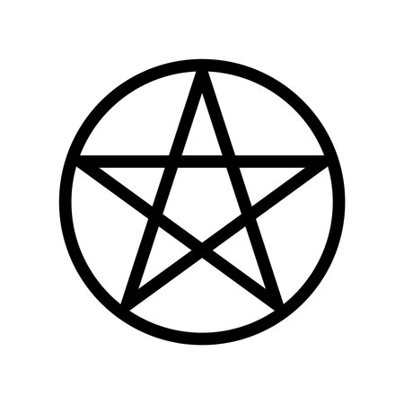 Wicca Pentacle Star Religious Symbol Isolated Vector Illustrationのイラスト素材