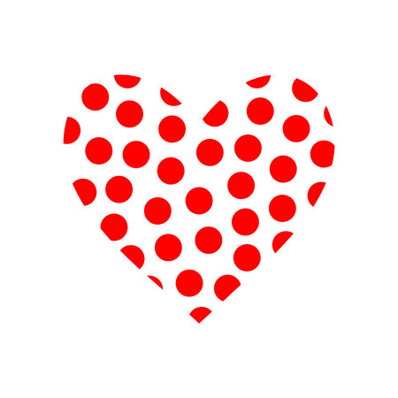 Red Dots Heart Isolated Icon Vector Illustrationのイラスト素材