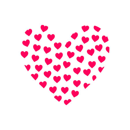 Heart Made Of Pink Hearts Decorative Icon Isolated Vector Illustrationのイラスト素材
