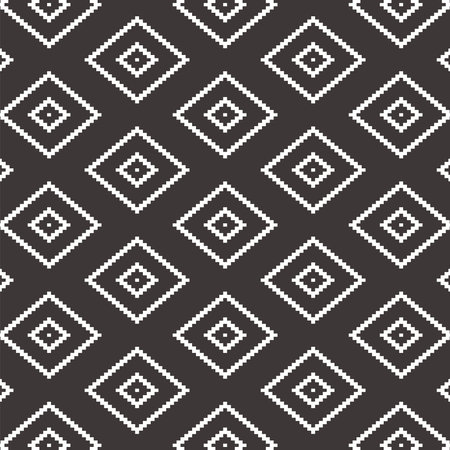 Black White Aztec Geometric Pattern Backgroundのイラスト素材