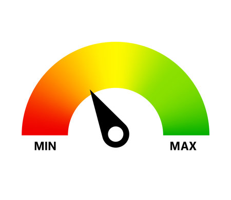 Red Green Meter Minimum Maximum Level Indicator Dashboard Iconのイラスト素材