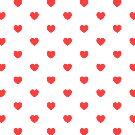 Red White Heart Decorative Love Pattern Backgroundのイラスト素材