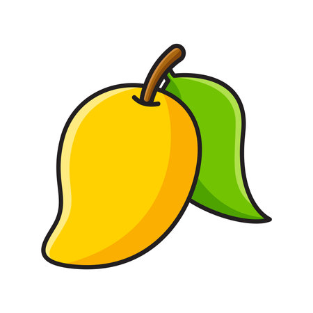 Mango fruit cartoon style colorful icon vectorのイラスト素材