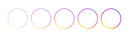 Round colorful gradient frame set. Web element vector illustrationのイラスト素材