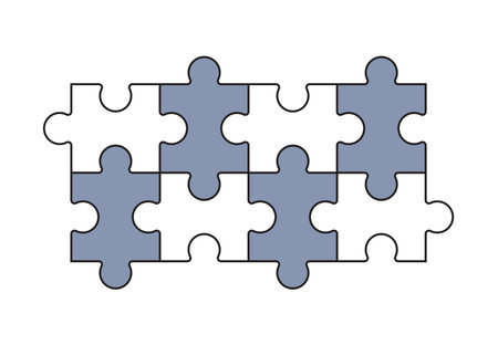 Jigsaw puzzle connected pieces vector illustrationのイラスト素材