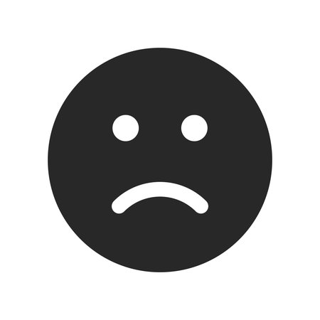 Sad, unhappy face emoji flat icon on white background. Vector illustrationのイラスト素材