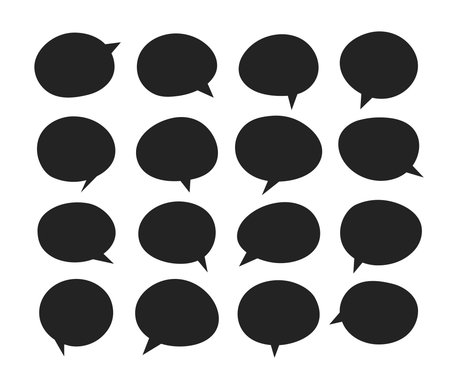 Circular message speech, chat bubble icon collection. Vector illustrationのイラスト素材