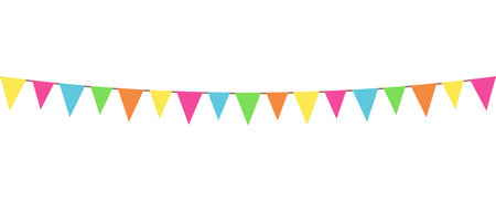 Festival Carnival Colorful Festoon Garland Flag Vector Illustrationのイラスト素材