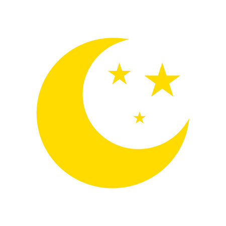 Moon Stars Flat Icon Isolated Vector Illustrationのイラスト素材