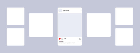 Social Media Carousel Post Layout, Mockup Template. Vector illustration