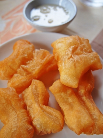 Thai Breakfast with sweetened condensed milkの写真素材