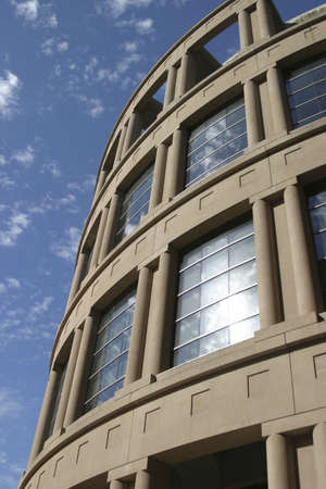 A close-up view of the rotunda portion of Vancouver Public Library.の写真素材