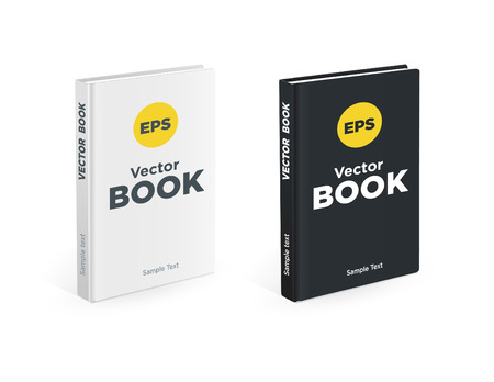 Realistic black and white booksのイラスト素材