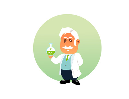 Chemist funny illustration on the white backgroundのイラスト素材