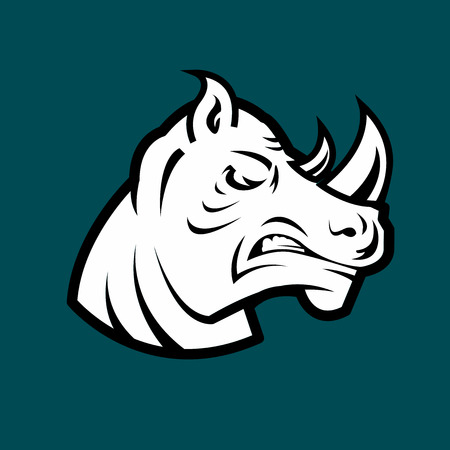 rhino head mascotのイラスト素材