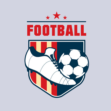 Vintage color football soccer championship logoのイラスト素材