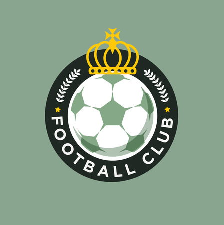Vintage color football soccer championship logoのイラスト素材