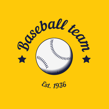 vintage color baseball championship logo or badge. Flat style designのイラスト素材