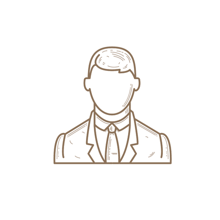 Flat Line user Icon Vector Illustration. Creative illustration of the businessman with tie.のイラスト素材