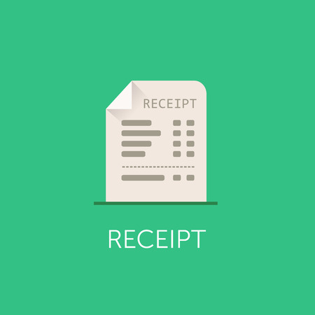 Vector Receipt Icon. The bill with total cost illustration. Flat style designのイラスト素材