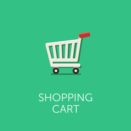 Vector shopping cart Icon. Flat style designのイラスト素材