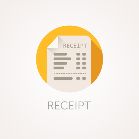 Vector Receipt Icon. The bill with total cost illustration. Flat style designのイラスト素材