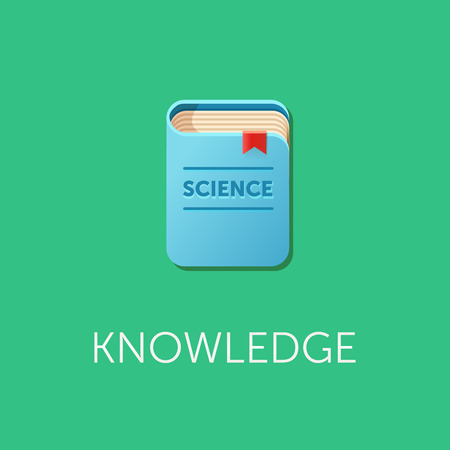 Scientific knowledge. Science book design. Vector icon. Flat designのイラスト素材