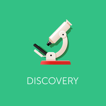 Microscope icon. Scientific Discovery. Modern flat designのイラスト素材