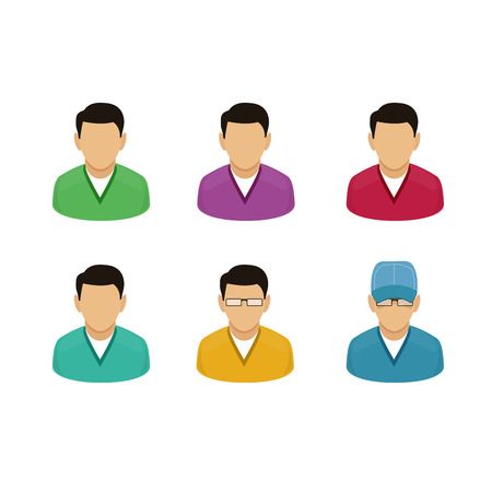 User Profile Picture Icon Vector Set. Flat style designのイラスト素材