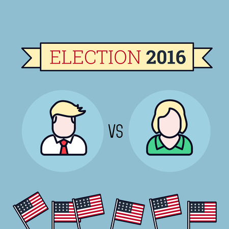 American election 2016. Two candidates. Flat style illustrationのイラスト素材