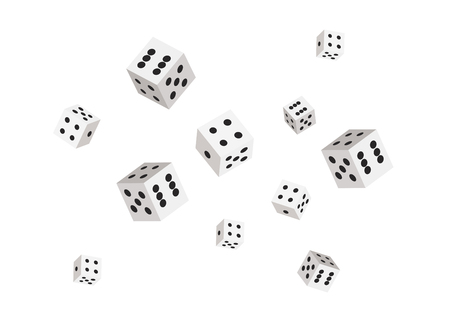 Vector dices background for casino. Sharp edges. Flat style designのイラスト素材