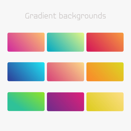 Abstract creative multicolored background set. For Web and Mobile Applications. Vector modern gradient elements.のイラスト素材