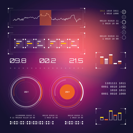 Abstract future, concept vector futuristic virtual graphic touch user interface HUD set.のイラスト素材