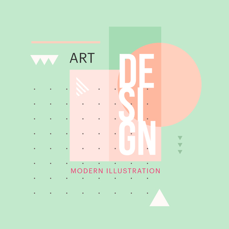 Trendy minimalistic geometric shape design. Vector modern art elements for business cards, invitations, gift cards, flyers, brochures.のイラスト素材