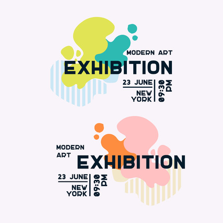 Creative universal art logo. Wave geometric shapes. Gallery, exhibition, decor elementsの写真素材