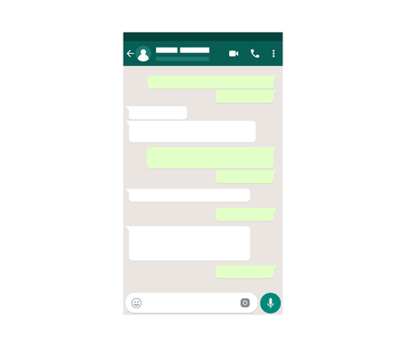 Mockup of mobile messenger. Chat app template. Modern design. illustrationの写真素材