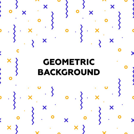 Trendy geometric elements. Place for text. Memphis style backgrounds. Retro seamless patterns. Modern abstract design.のイラスト素材