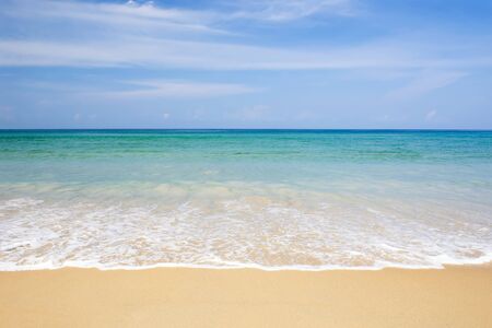 Beautiful Turquoise Andaman Sea at karon Beach in Summer, Phuket, Thailandの写真素材