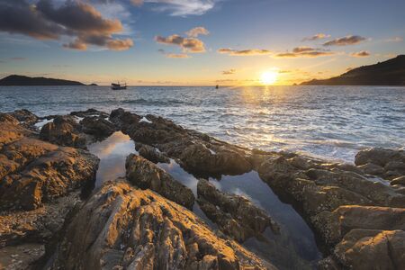 Sunset at Kalim Beach, Phuket, Thailandの写真素材