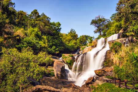 Mae Klang Luang Waterfall, One of Most Famous Destination in Chiangmai, Thailandの写真素材
